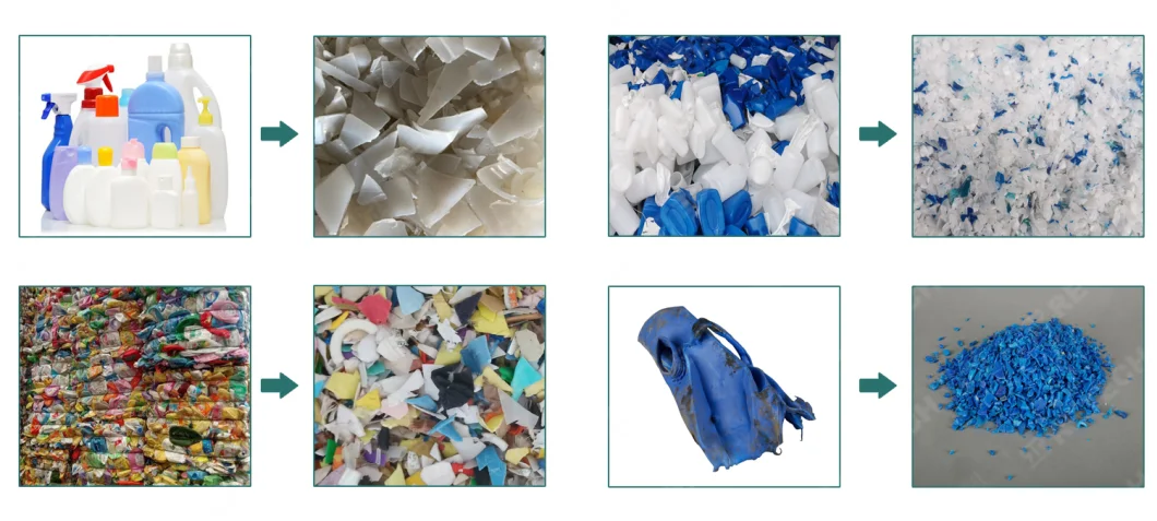 Plastic Wash and Grind Weee Mix Plastics PP HDPE Rigid Flakes Washing Drying Recycling Machine